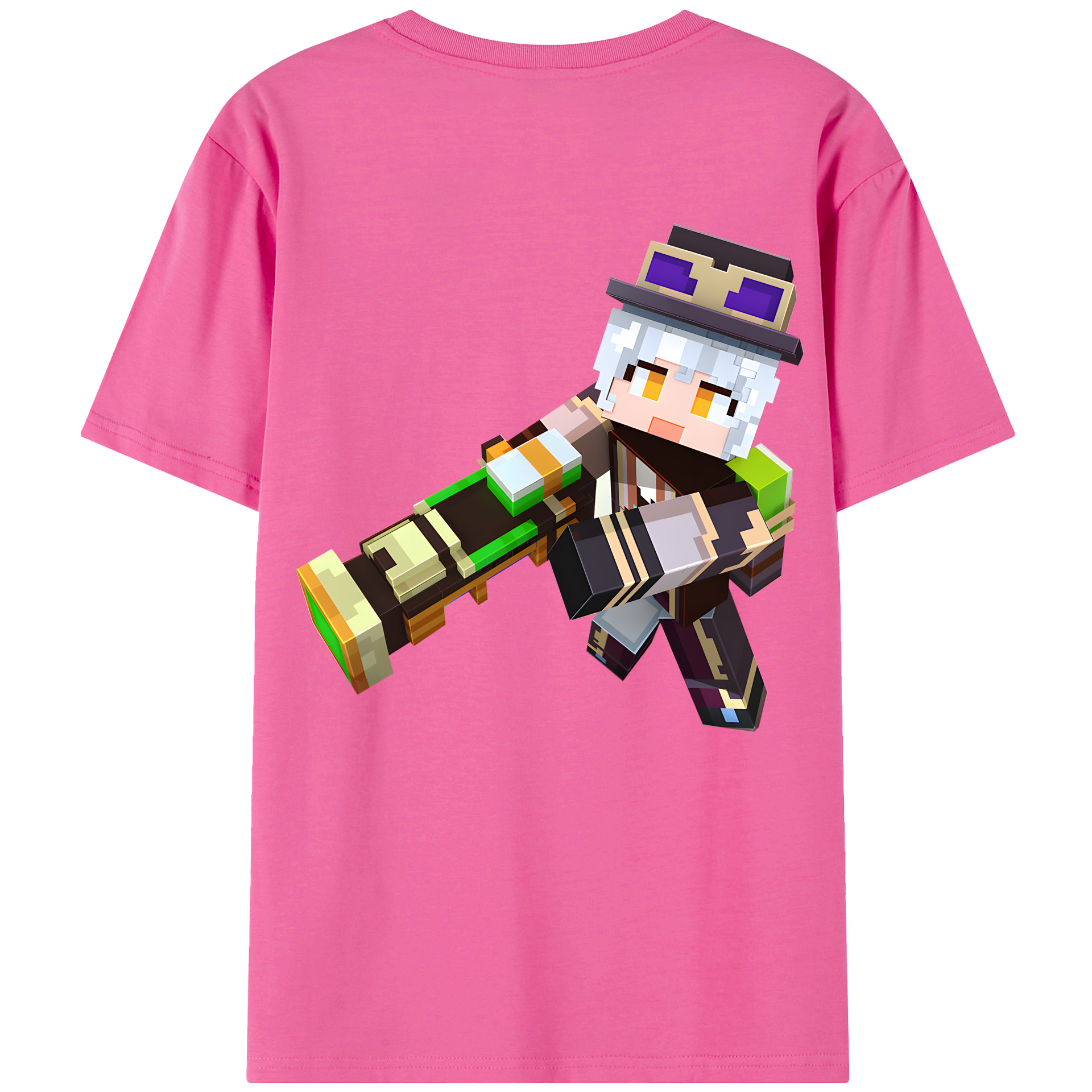 （画像用） マインクラフト ブロックの世界 Minecraft MC Block world レディース半袖Tシャツ(バックプリント)